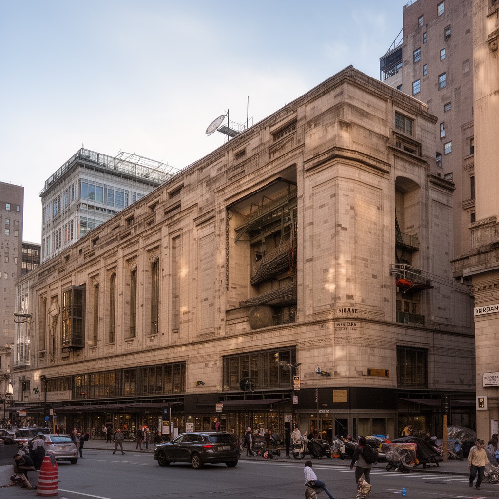 AI-generated illustration of Mid-Manhattan Library