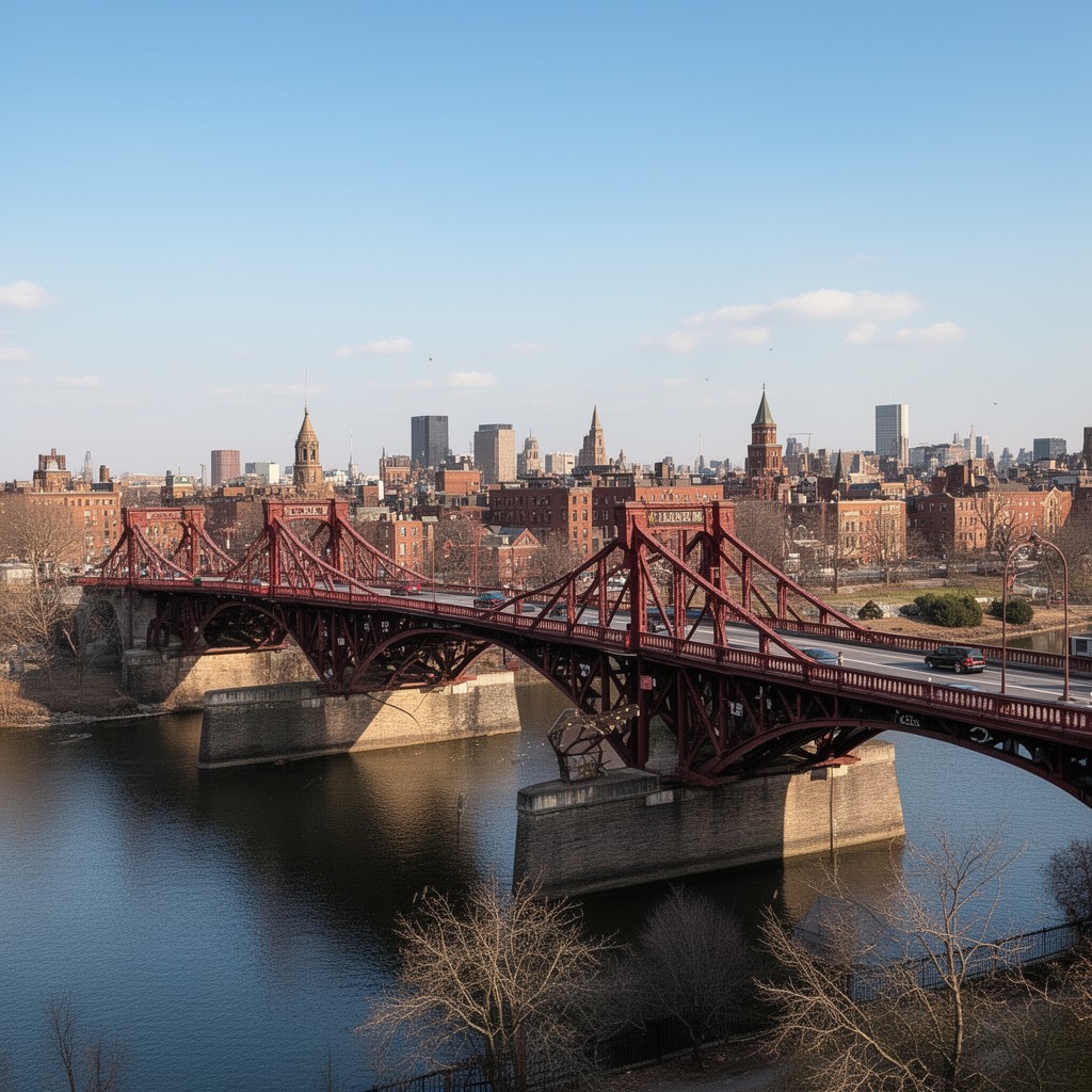 AI-generated illustration of Harvard Bridge