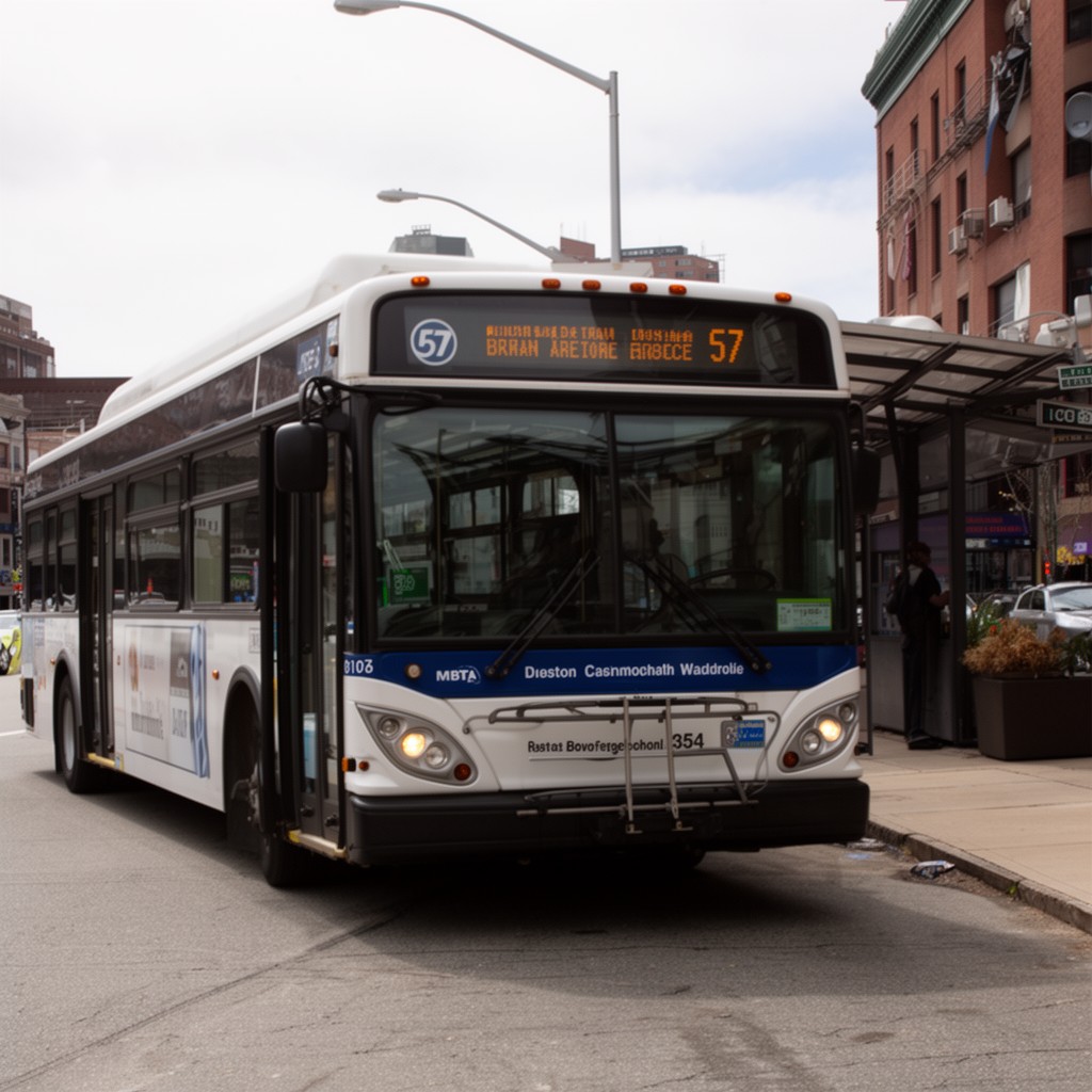 AI-generated illustration of MBTA bus route 57