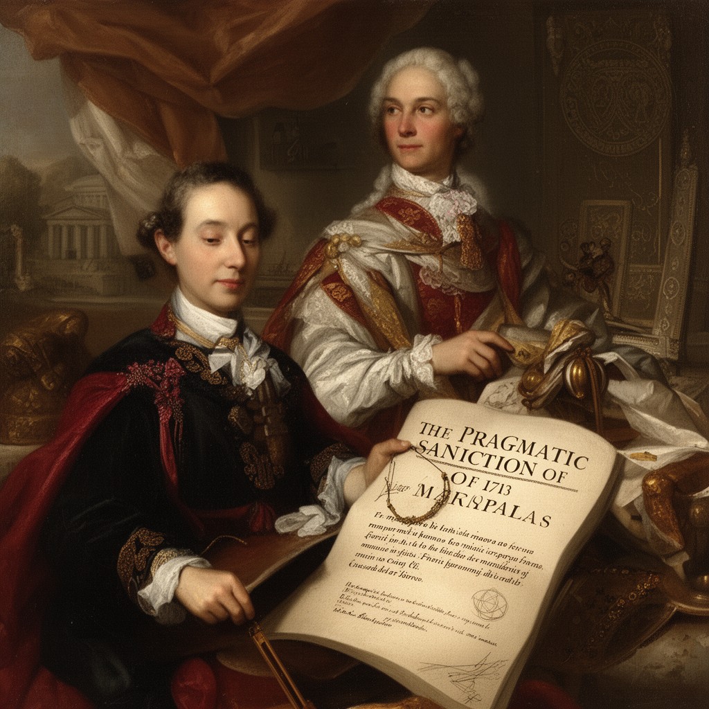AI-generated illustration of Pragmatic Sanction of 1713 (context for Habsburg succession)
