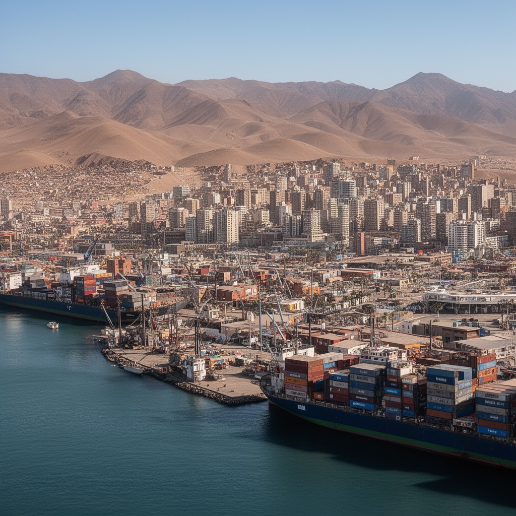 AI-generated illustration of Iquique