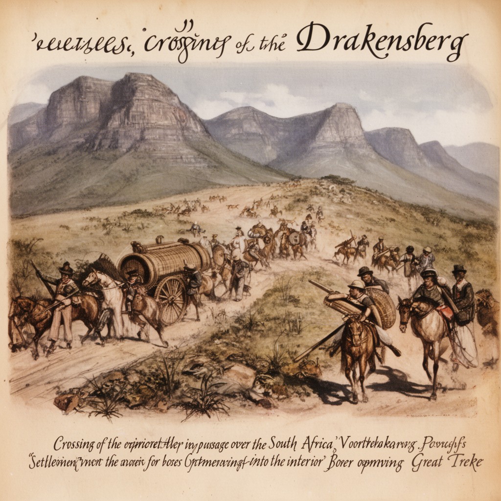 AI-generated illustration of Crossing of the Drakensberg
