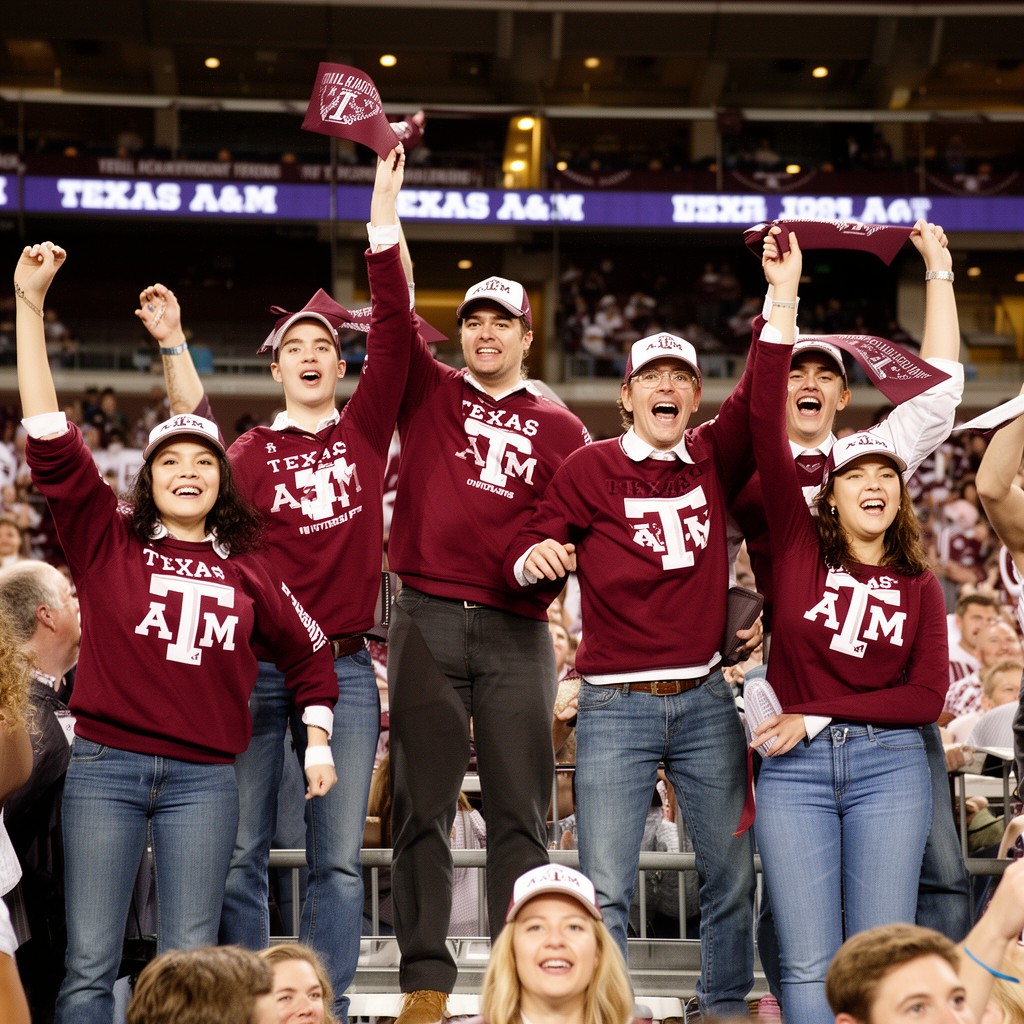 AI-generated illustration of Texas A&M Yell Leaders