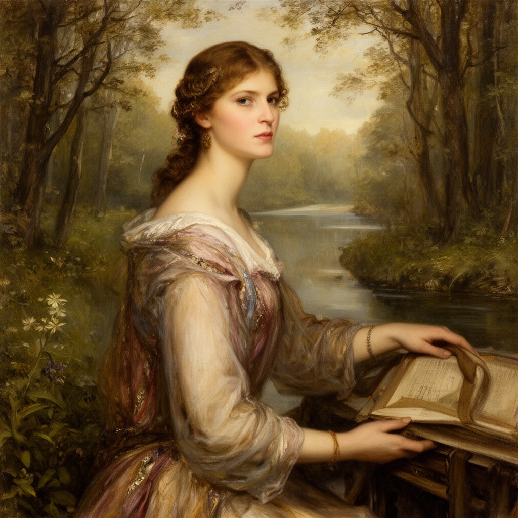 AI-generated illustration of The Lady of Shalott