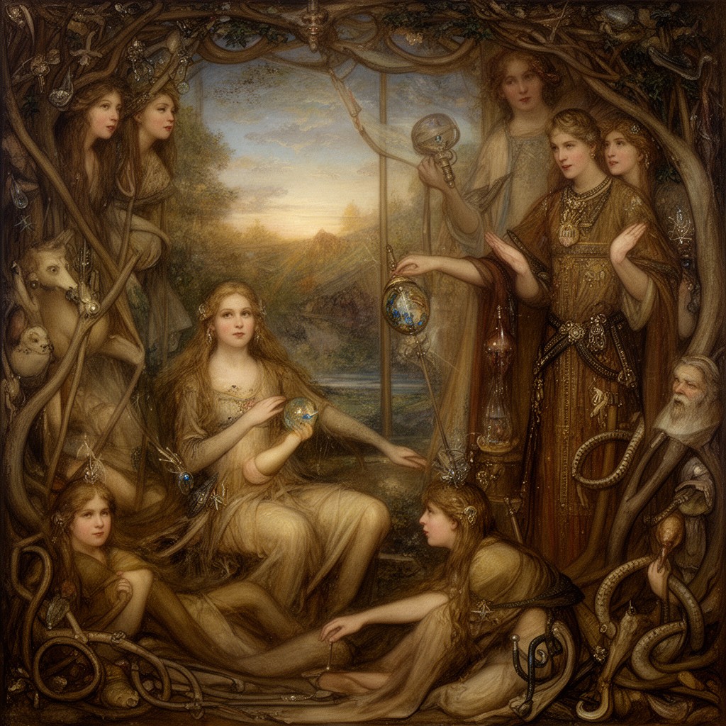 AI-generated illustration of The Beguiling of Merlin
