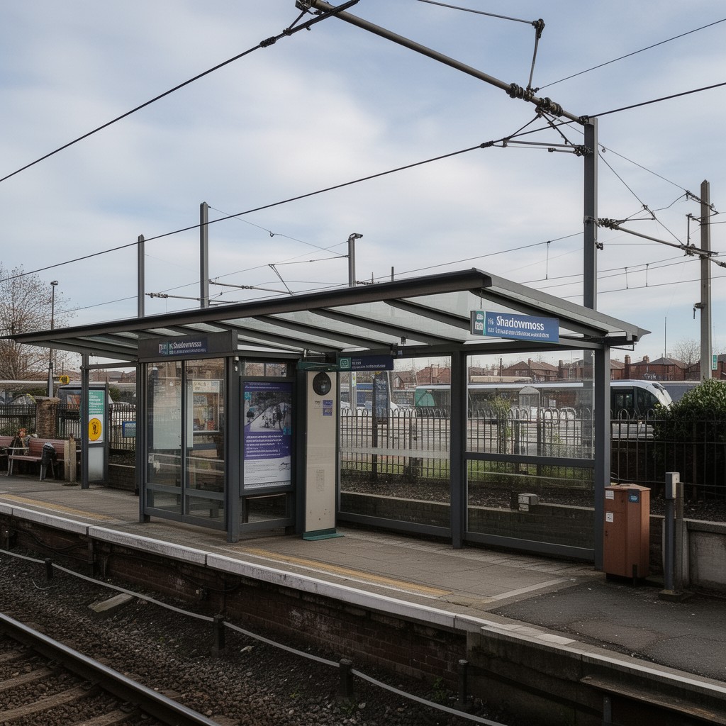 AI-generated illustration of Shadowmoss tram stop