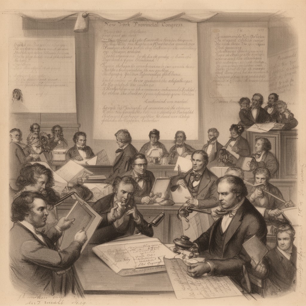 AI-generated illustration of New York Provincial Congress