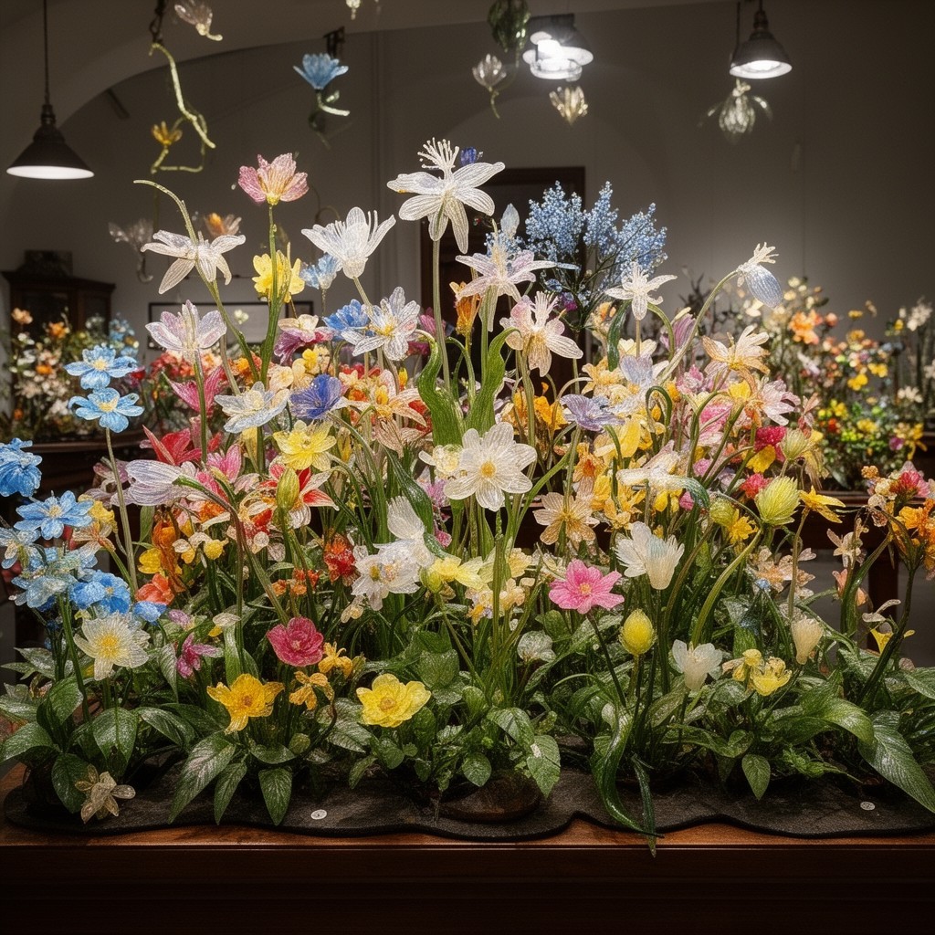 AI-generated illustration of Glass Flowers