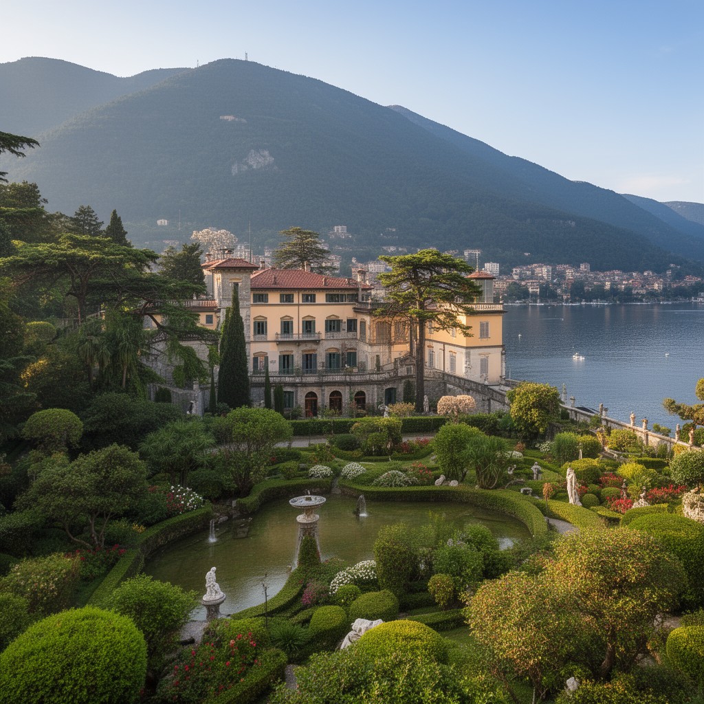 AI-generated illustration of Villa Carlotta