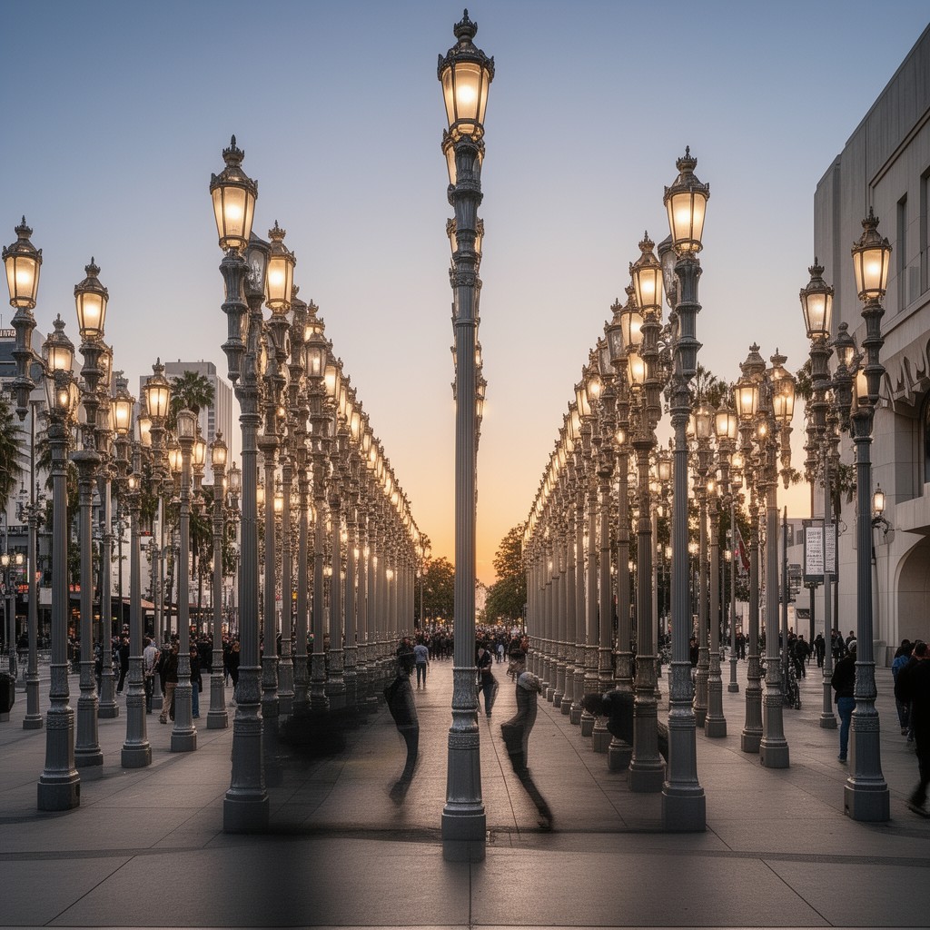 AI-generated illustration of Urban Light