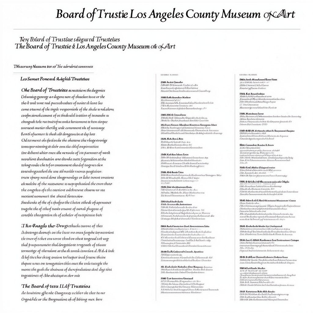 AI-generated illustration of Board of Trustees of the Los Angeles County Museum of Art