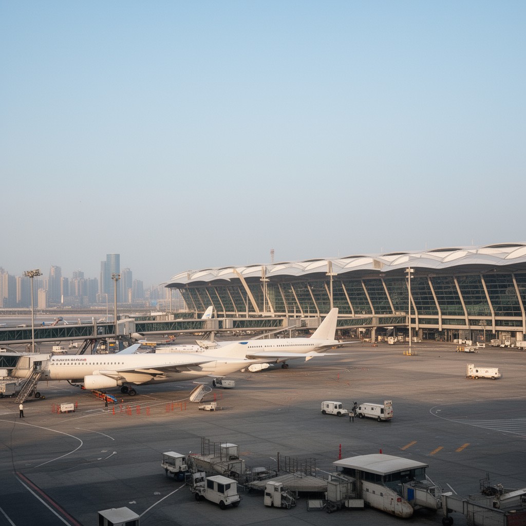 AI-generated illustration of Guangzhou Baiyun International Airport