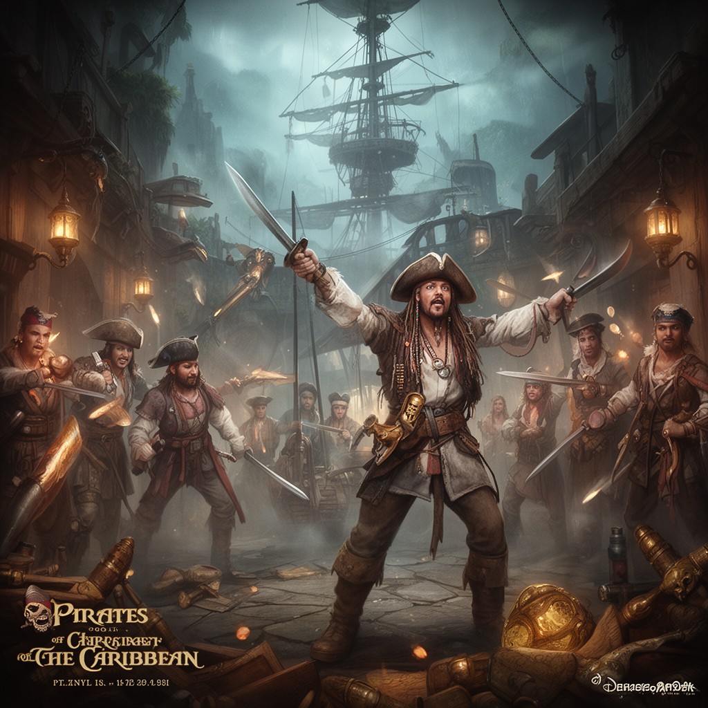 AI-generated illustration of Pirates of the Caribbean