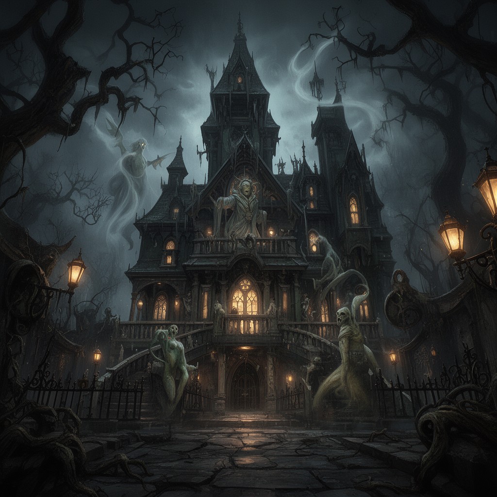 AI-generated illustration of Haunted Mansion