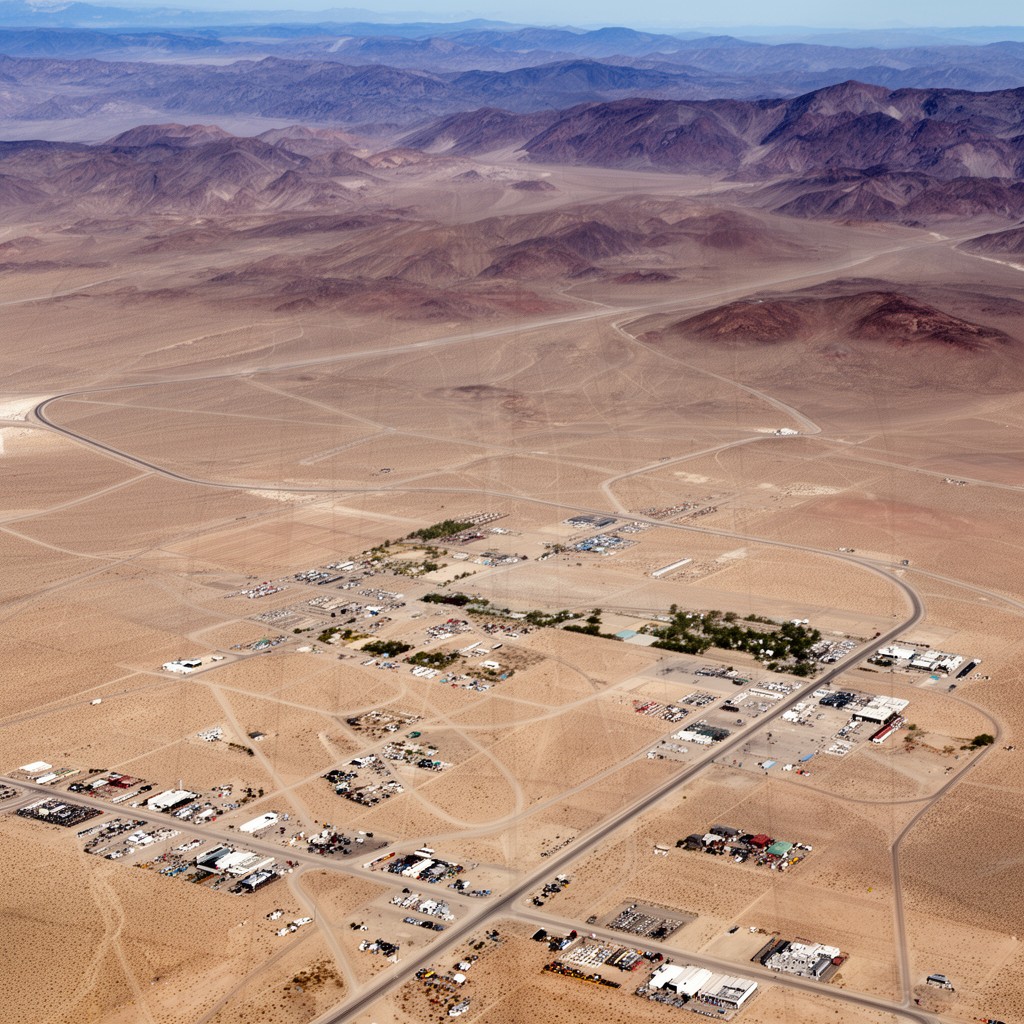 AI-generated illustration of Death Valley National Park road network