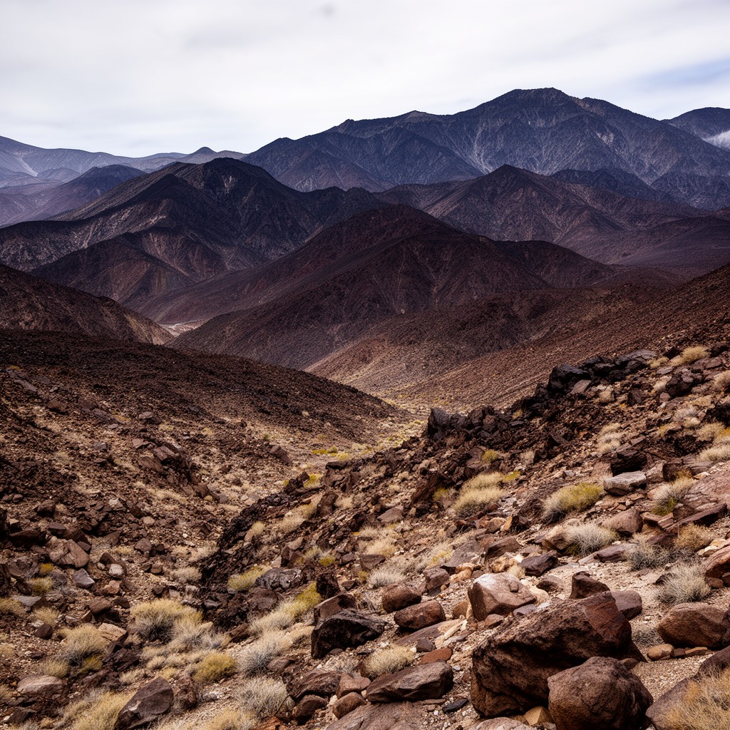 AI-generated illustration of Black Mountains (Death Valley)