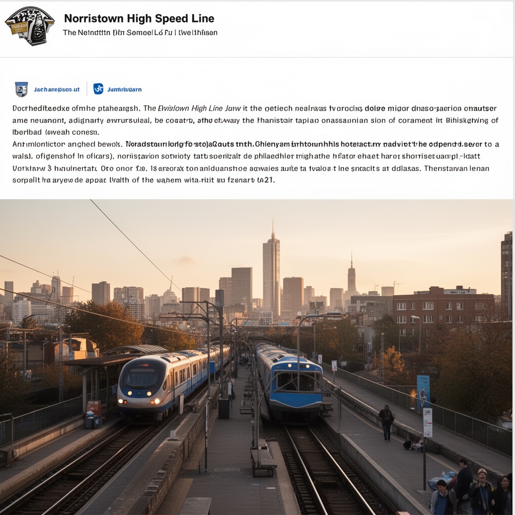 AI-generated illustration of Norristown High Speed Line