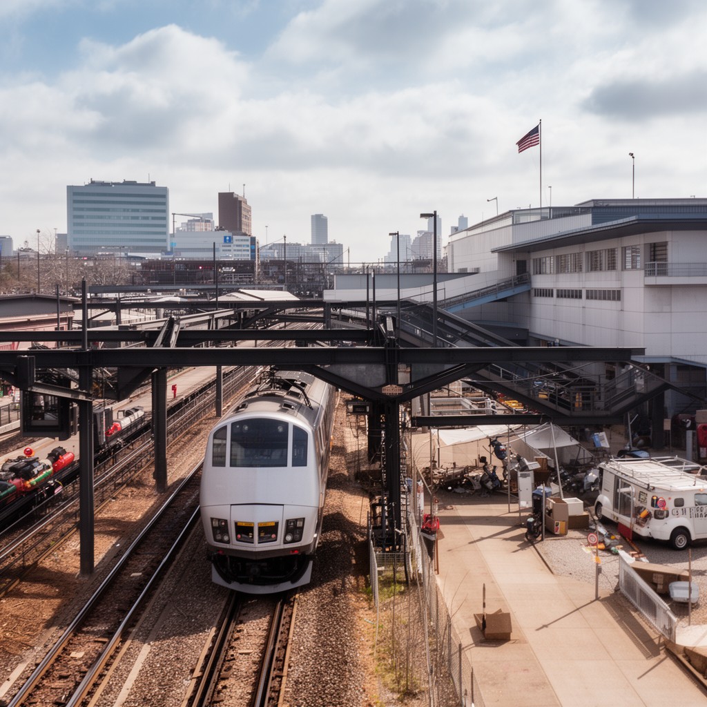 AI-generated illustration of Trenton, New Jersey (commuter rail terminus)