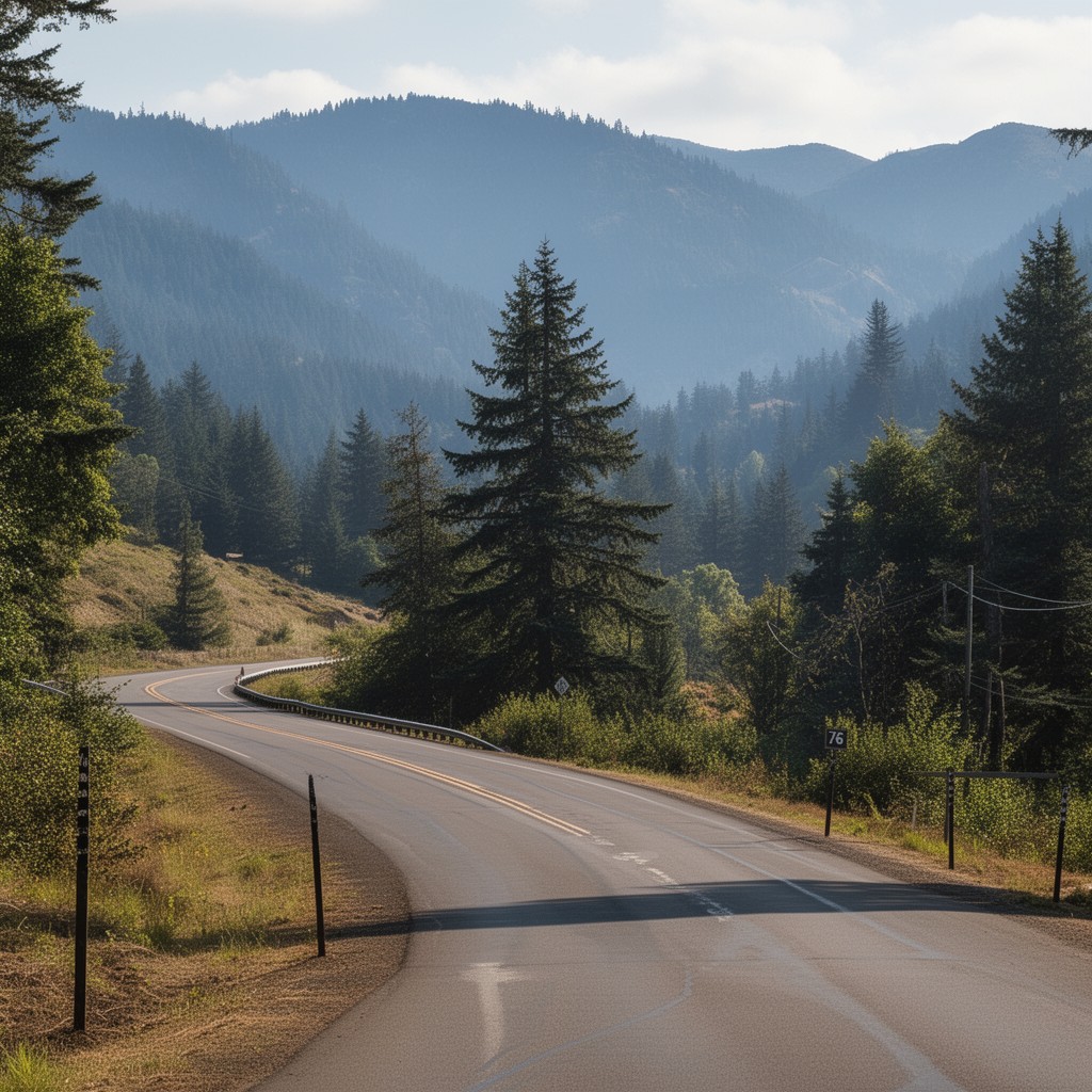 AI-generated illustration of Oregon state highway system