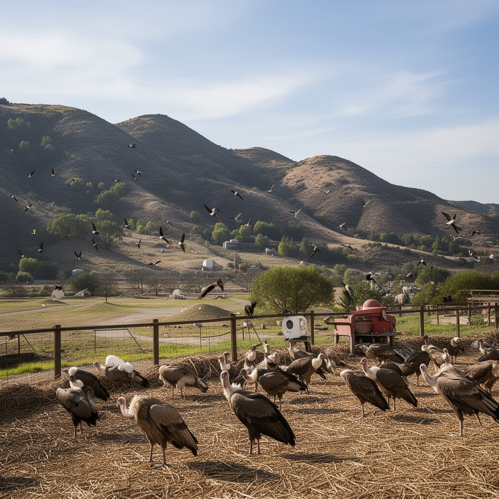 AI-generated illustration of California condor recovery program