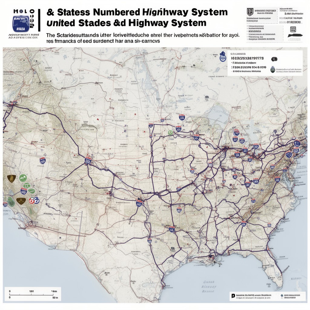 AI-generated illustration of United States Numbered Highway System