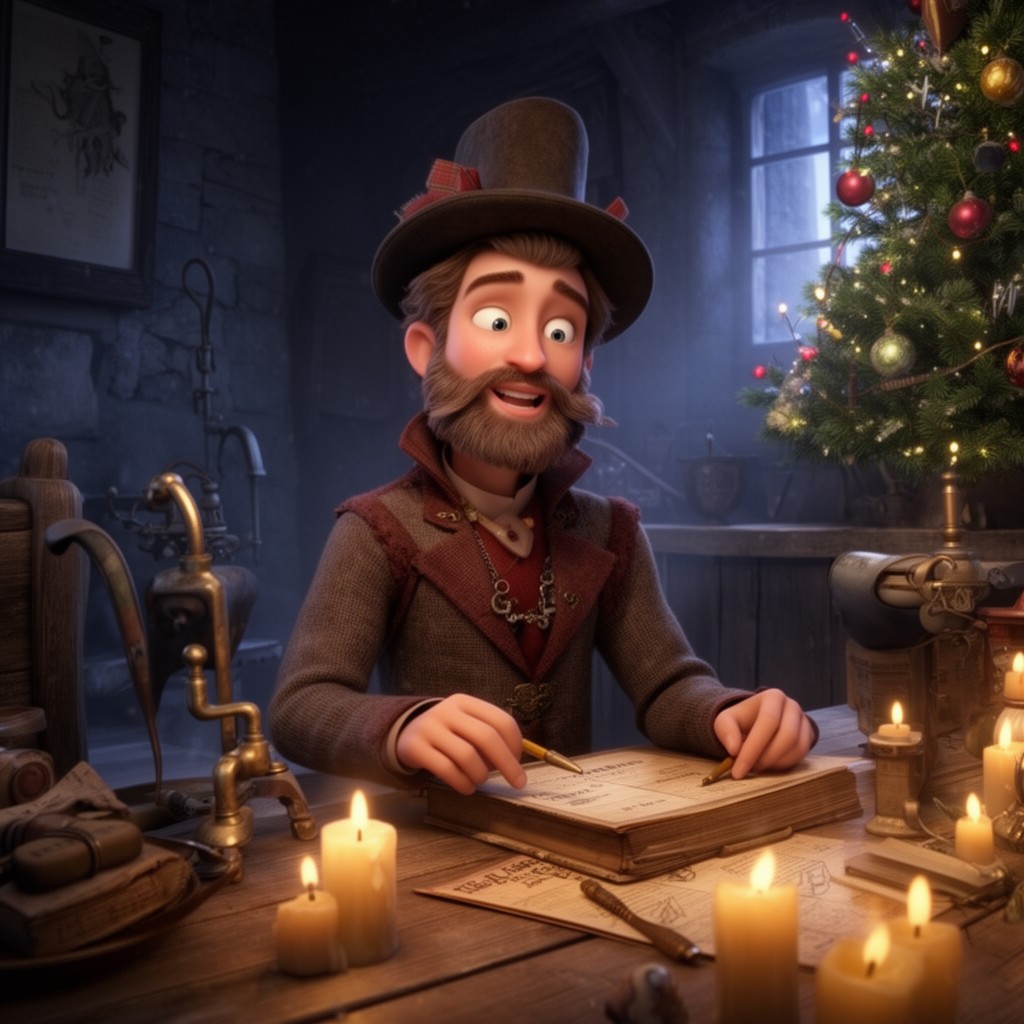 AI-generated illustration of A Christmas Carol