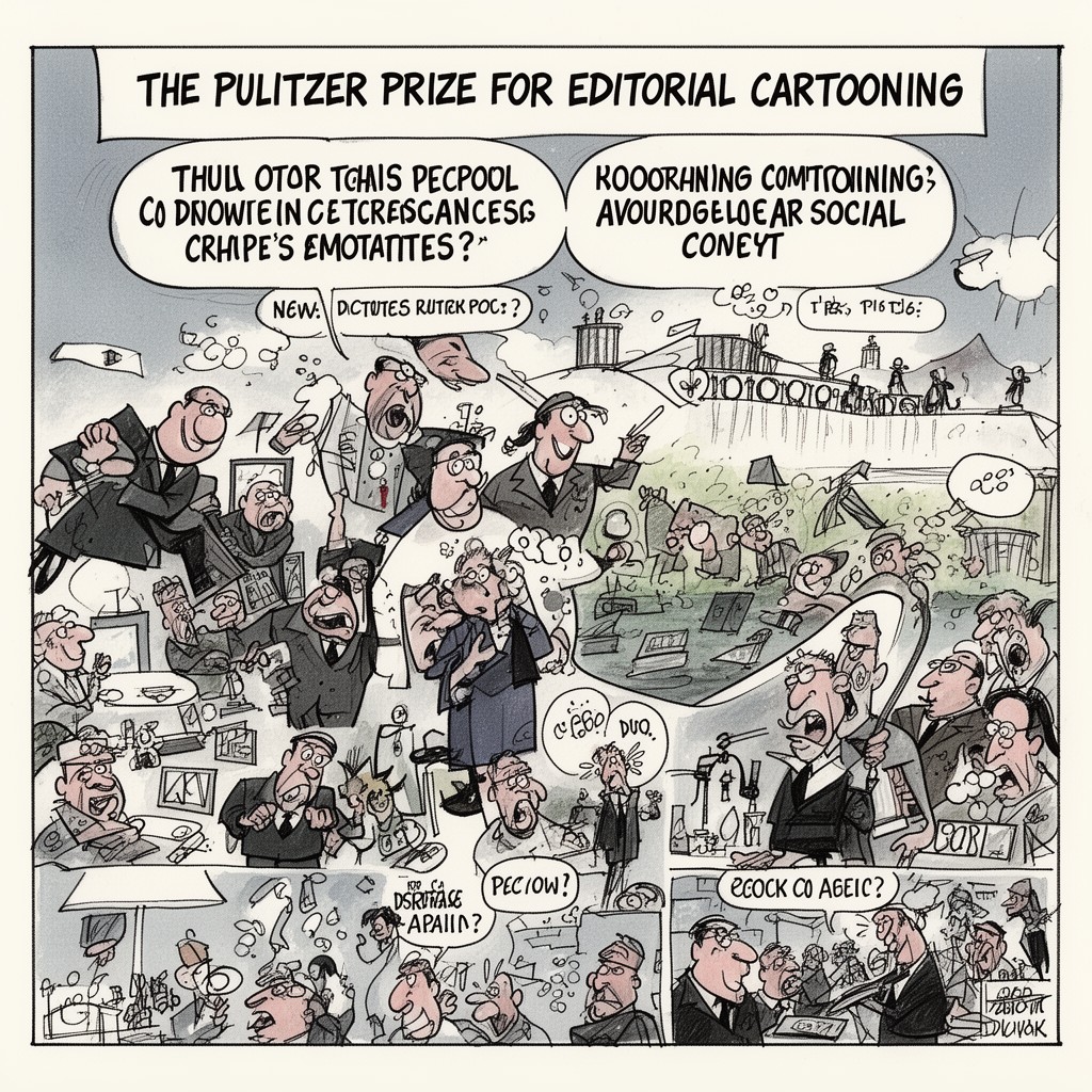 AI-generated illustration of Pulitzer Prize for Editorial Cartooning
