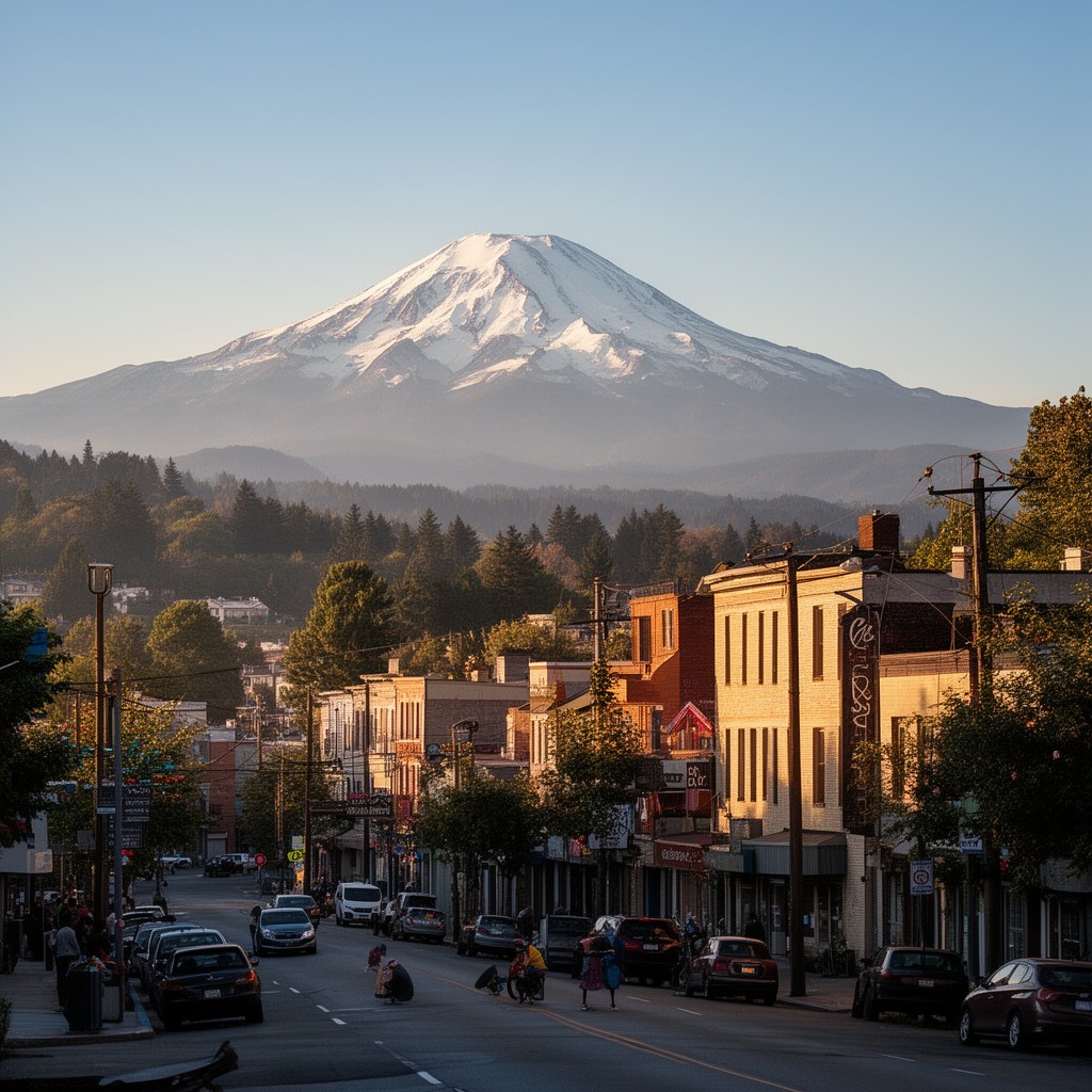 AI-generated illustration of Mount Rainier, Maryland