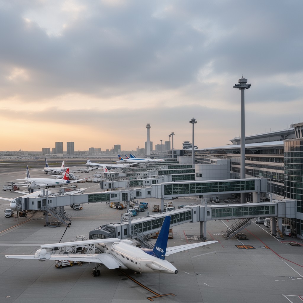 AI-generated illustration of Haneda Airport