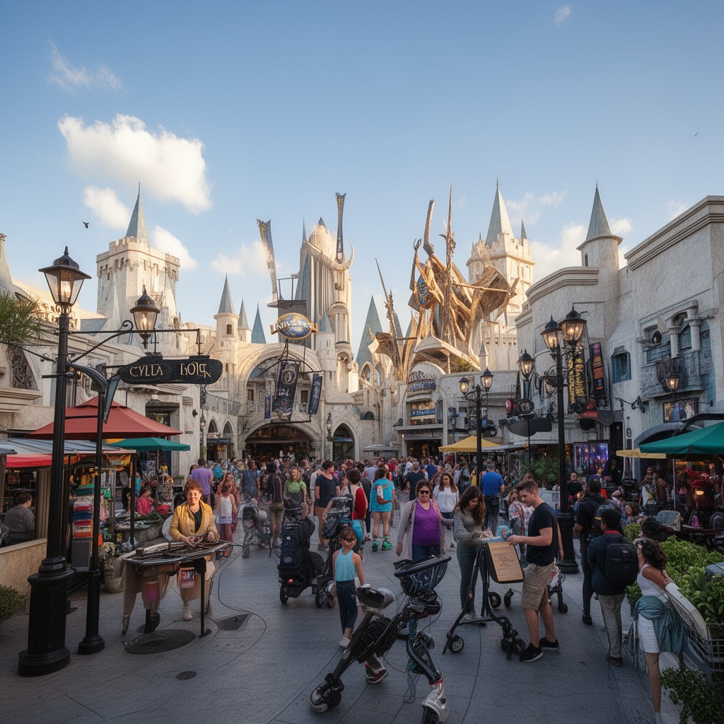 AI-generated illustration of Universal Orlando Resort