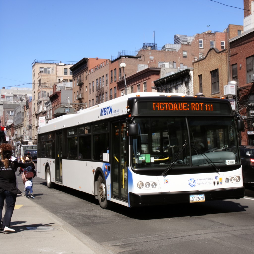 AI-generated illustration of MBTA bus route 111
