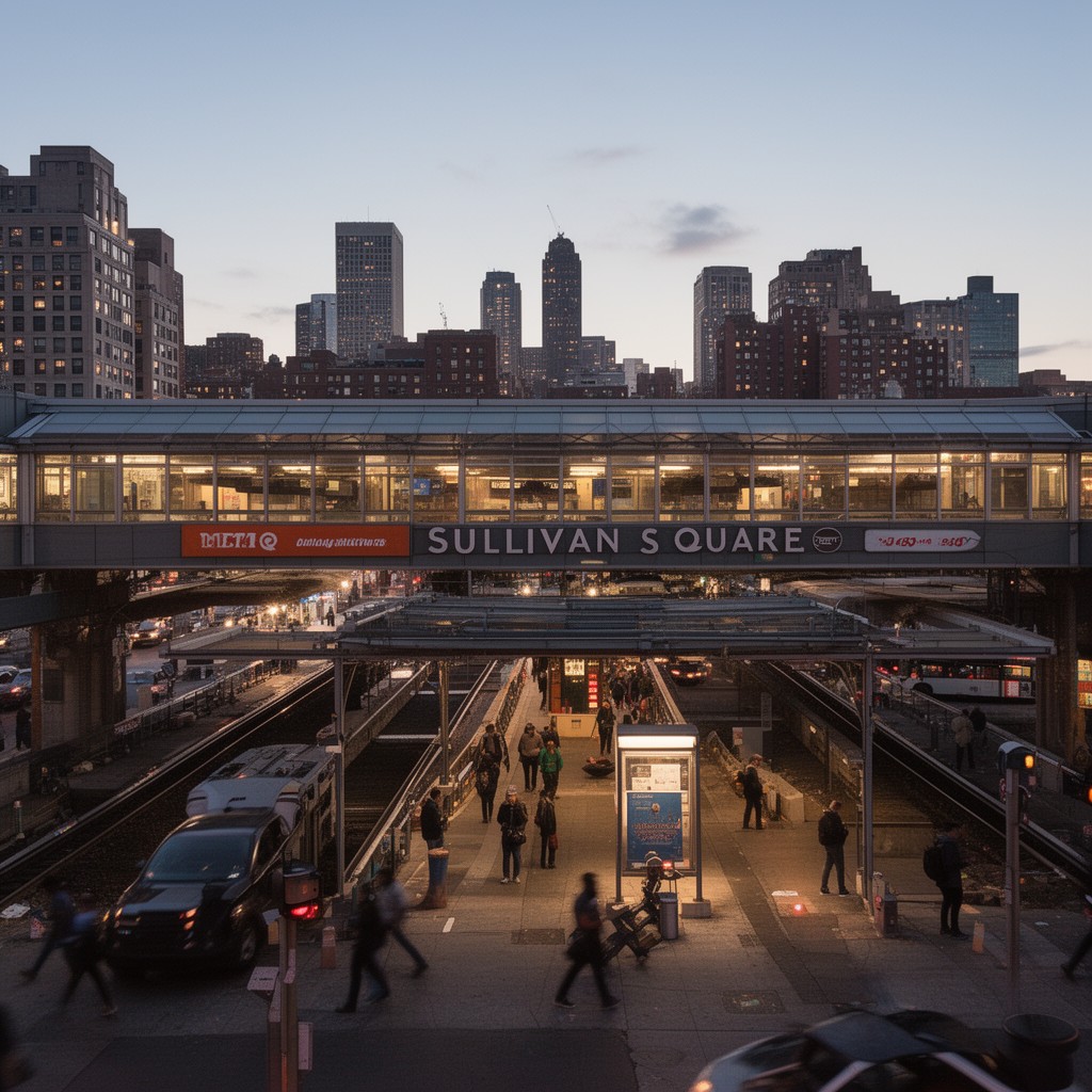 AI-generated illustration of Sullivan Square station