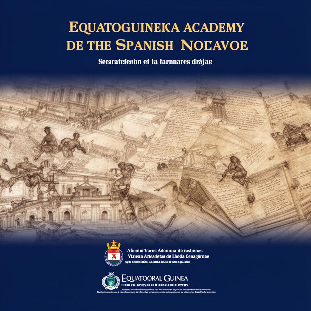 AI-generated illustration of Equatoguinean Academy of the Spanish Language