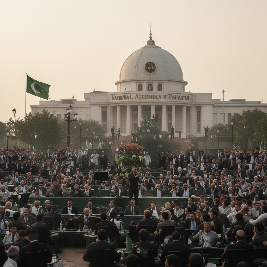 AI-generated illustration of National Assembly of Pakistan