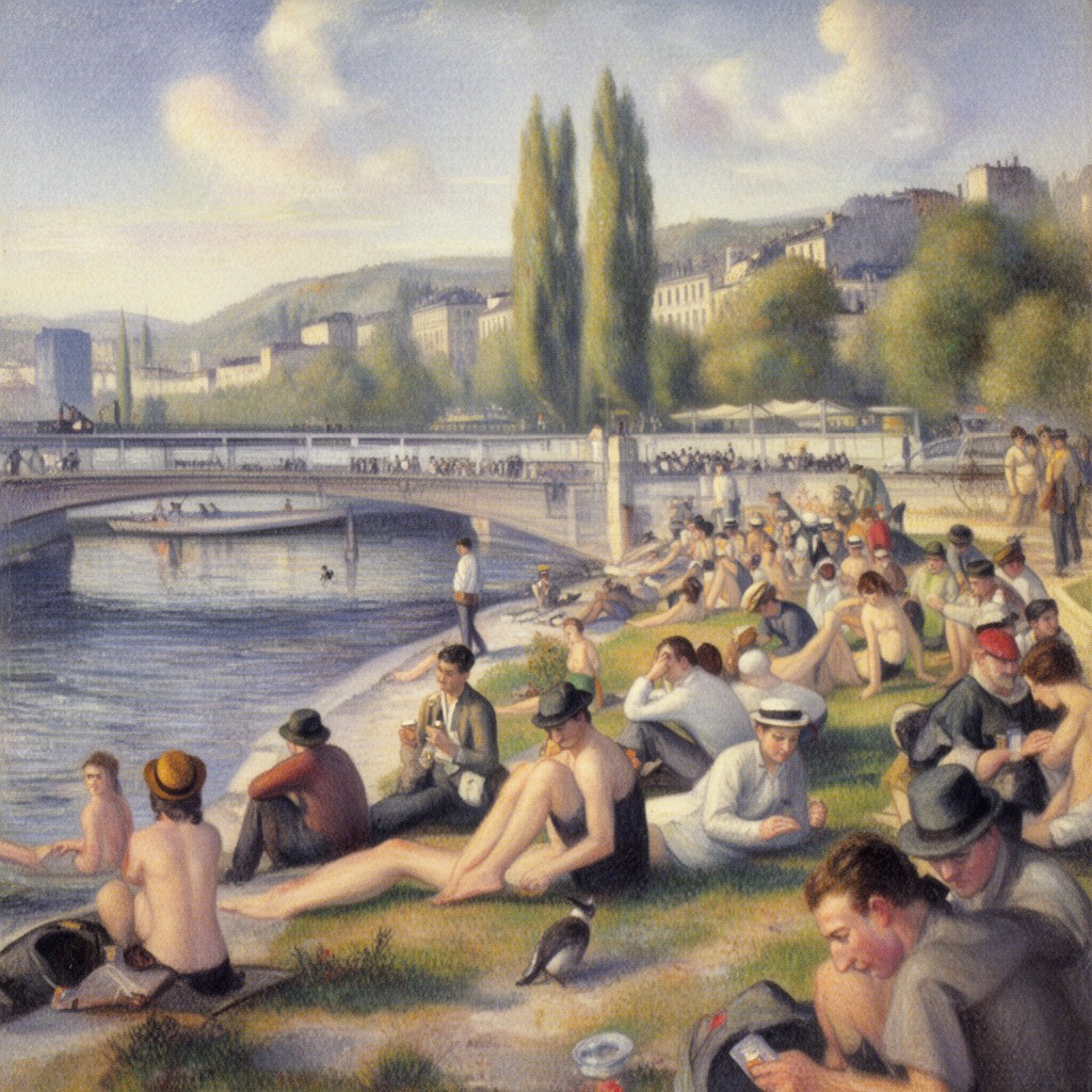AI-generated illustration of Bathers at Asnières