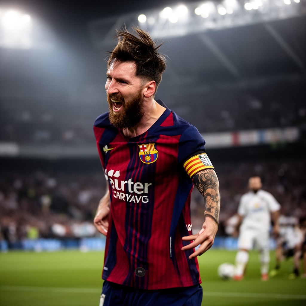AI-generated illustration of Lionel Messi