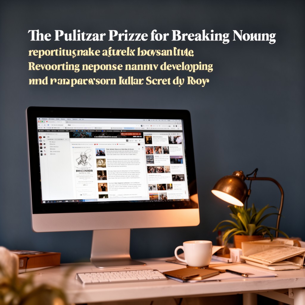 AI-generated illustration of Pulitzer Prize for Breaking News Reporting