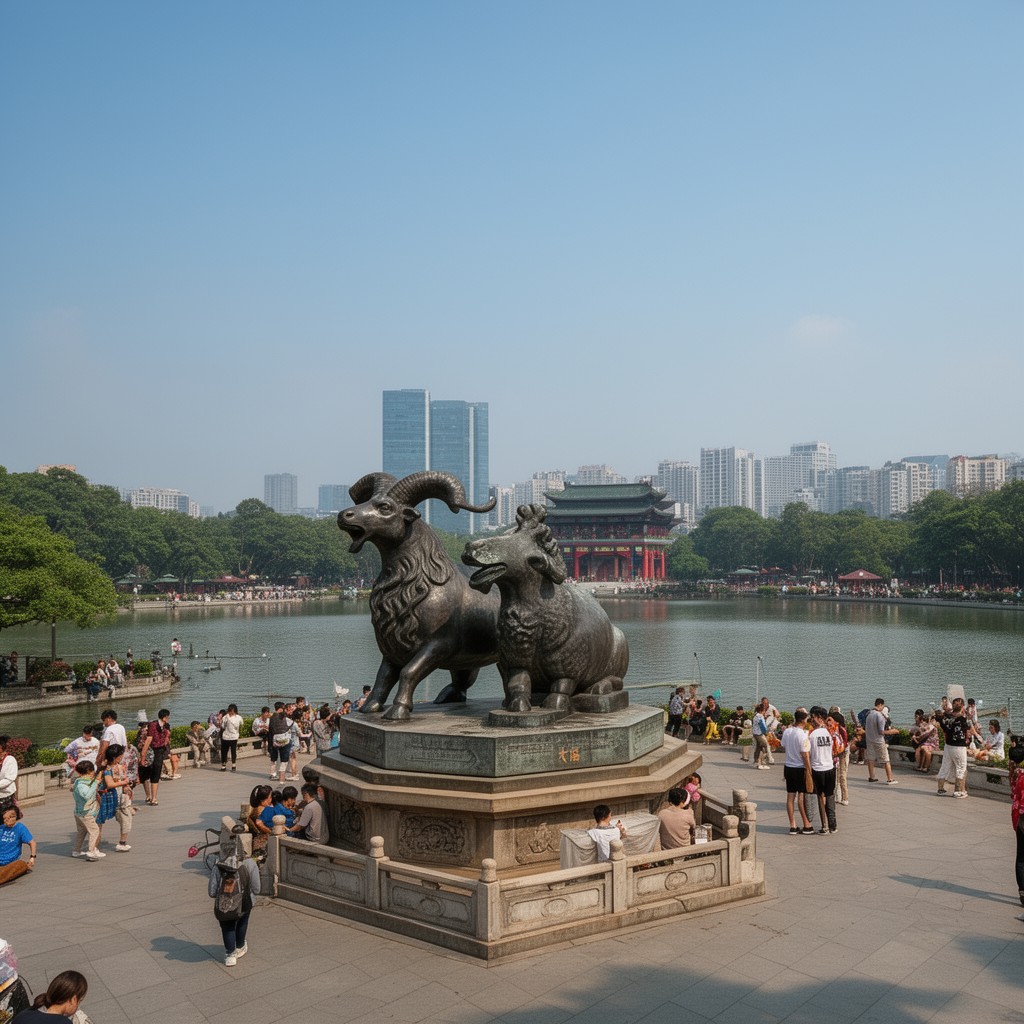 AI-generated illustration of Yuexiu Park