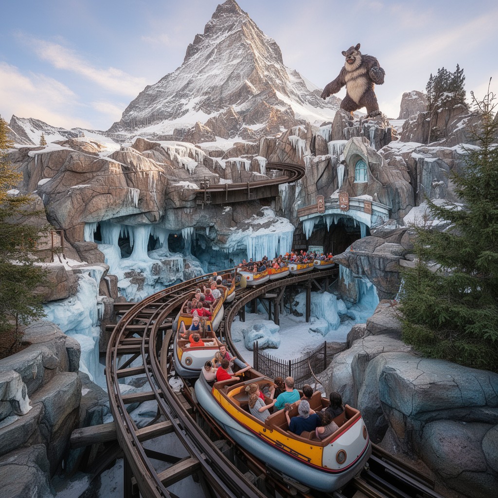 AI-generated illustration of Matterhorn Bobsleds