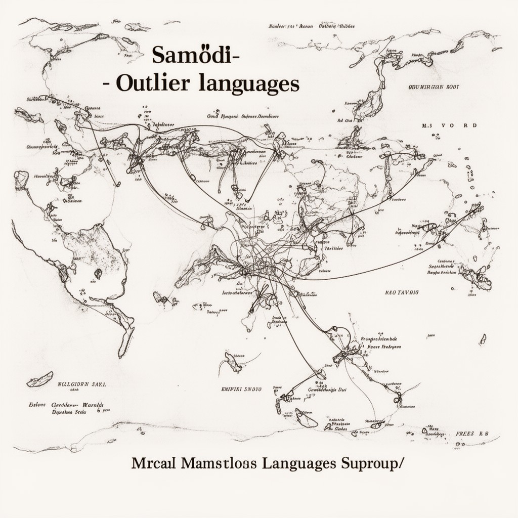 AI-generated illustration of Samoic–Outlier languages subgroup