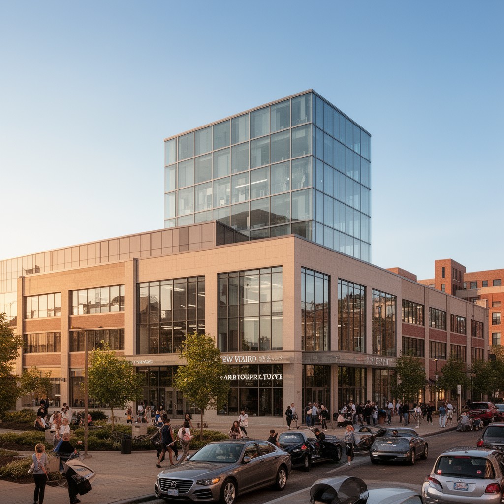AI-generated illustration of Pew Campus