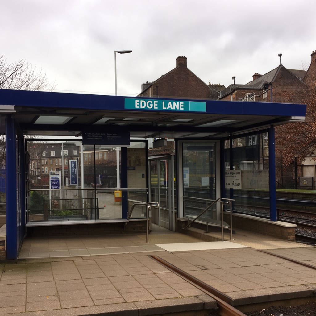 AI-generated illustration of Edge Lane tram stop