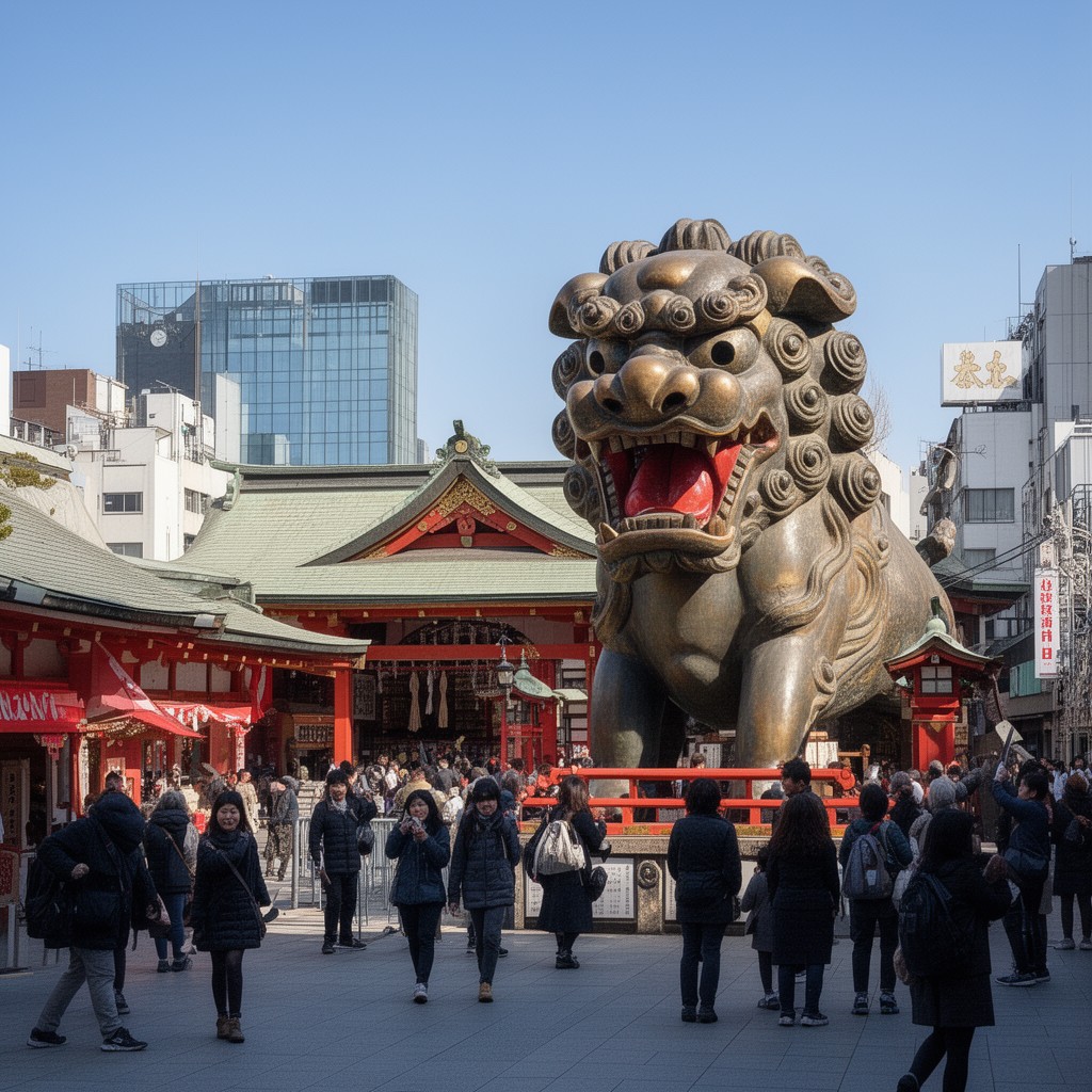 AI-generated illustration of Namba Yasaka Shrine
