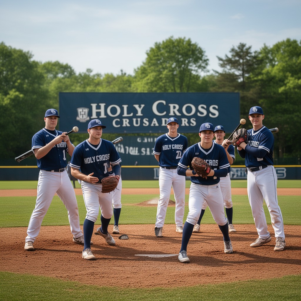AI-generated illustration of Holy Cross Crusaders baseball team