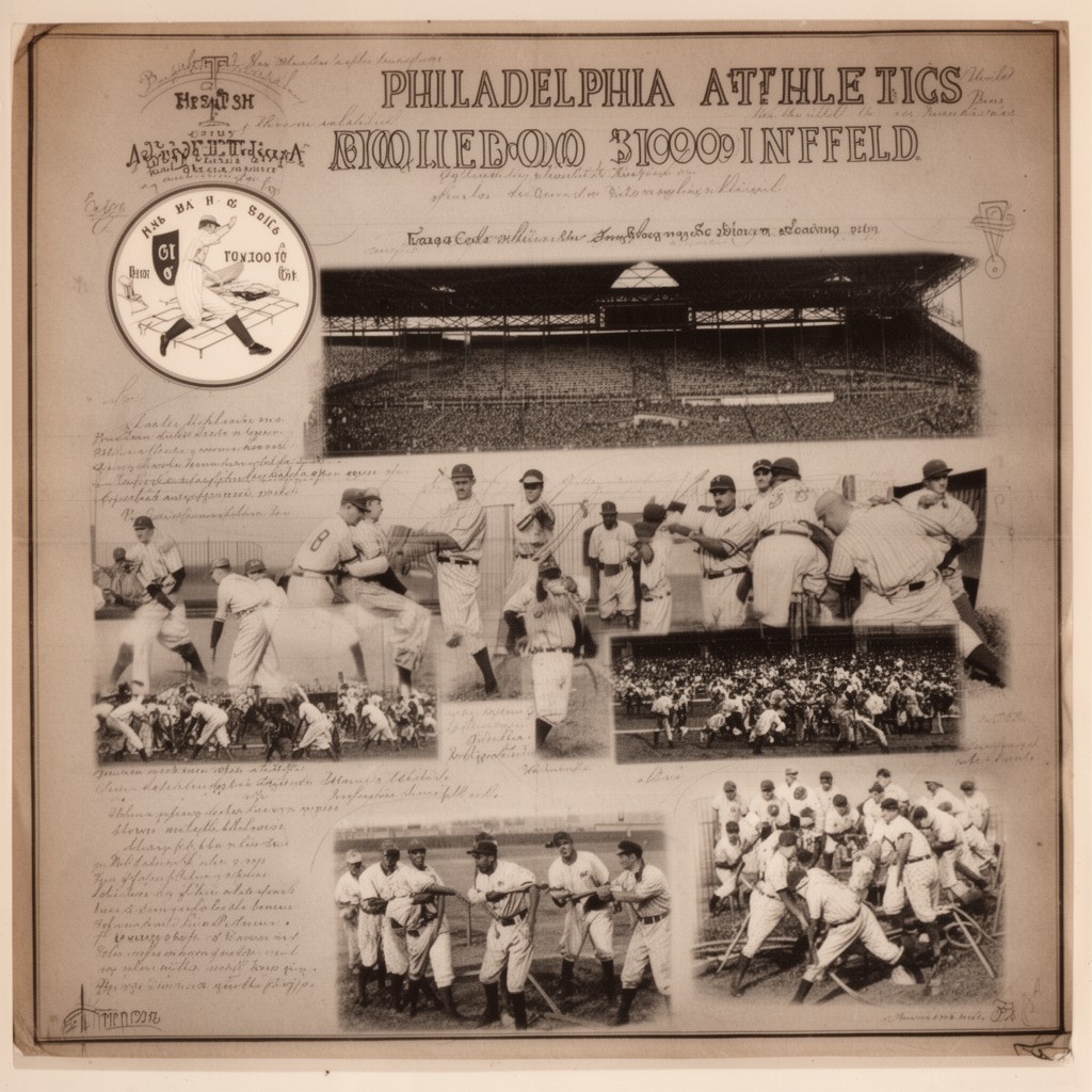 AI-generated illustration of Philadelphia Athletics $100,000 infield