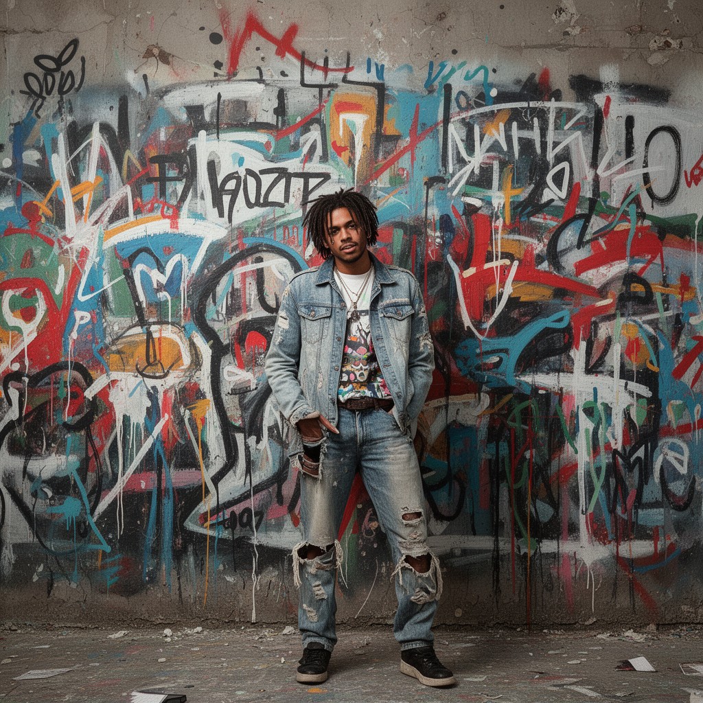 AI-generated illustration of Jean-Michel Basquiat