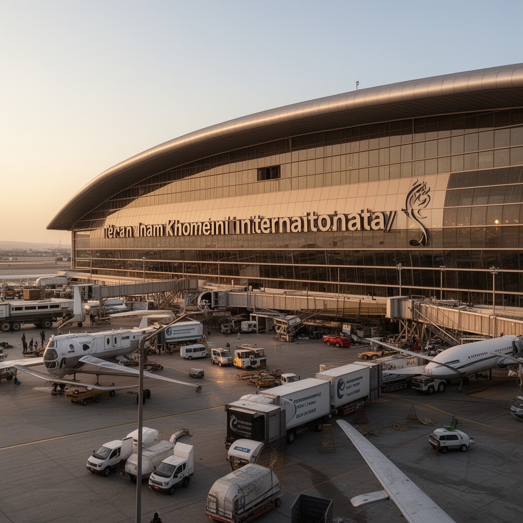 AI-generated illustration of Tehran Imam Khomeini International Airport