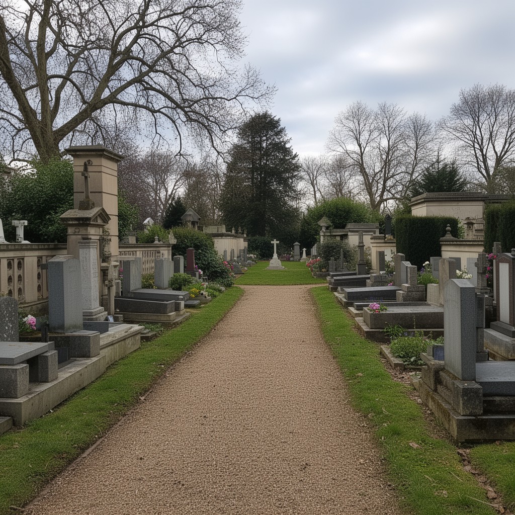 AI-generated illustration of Gunnersbury Cemetery