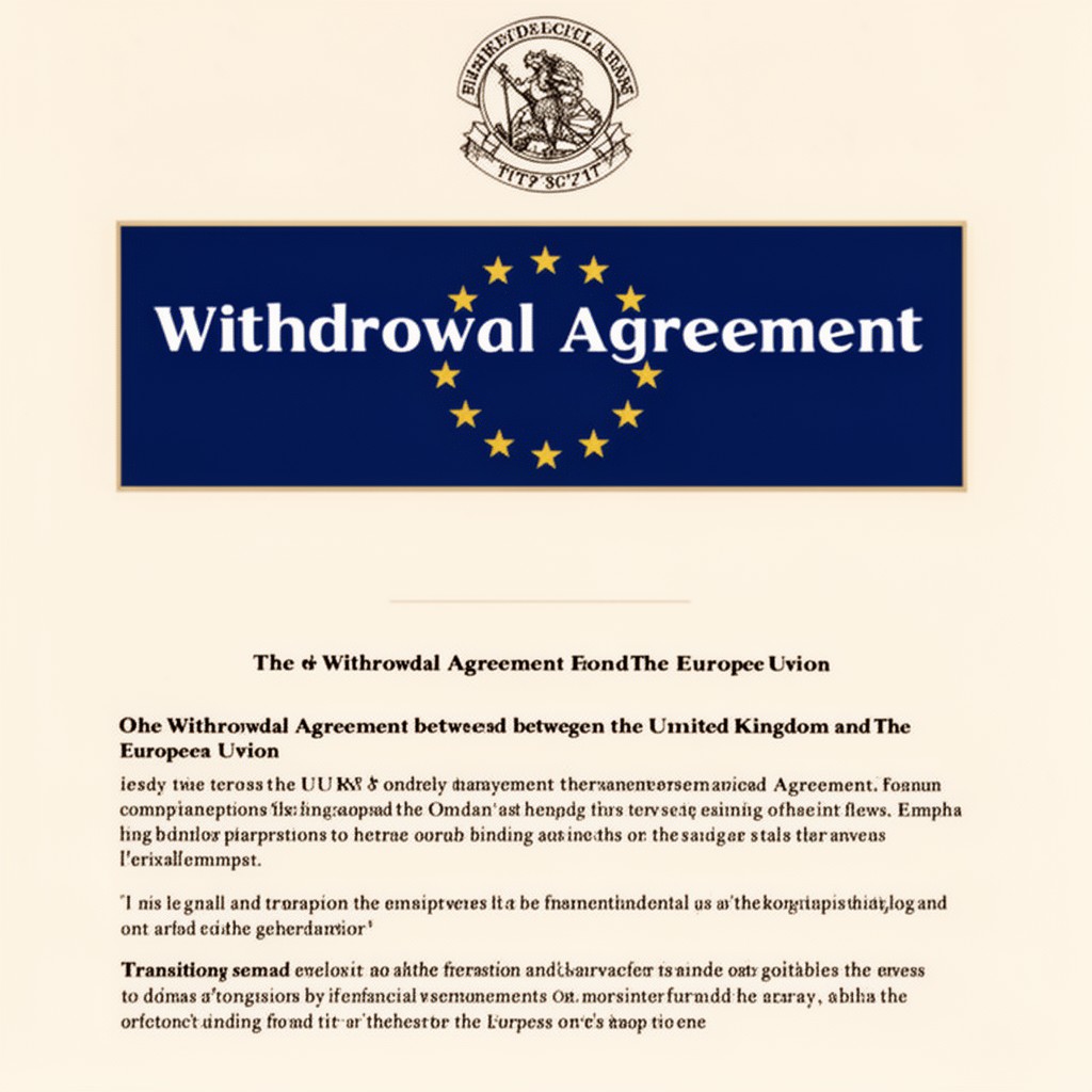 AI-generated illustration of Withdrawal Agreement between the United Kingdom and the European Union