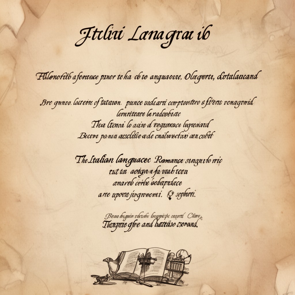 AI-generated illustration of Italian language